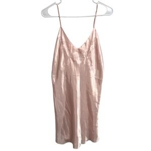 Vintage Y2K Ivy & Annabelle Pink Satin Slip Dress Coquette Fairy Dainty Size L